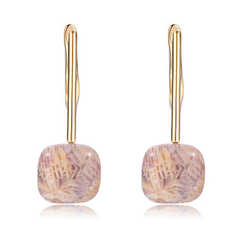 Cherry Blossom Agate S925 Sterling Silver Stud Earrings - Elegant and Unique Design 925 Sterling Silver
