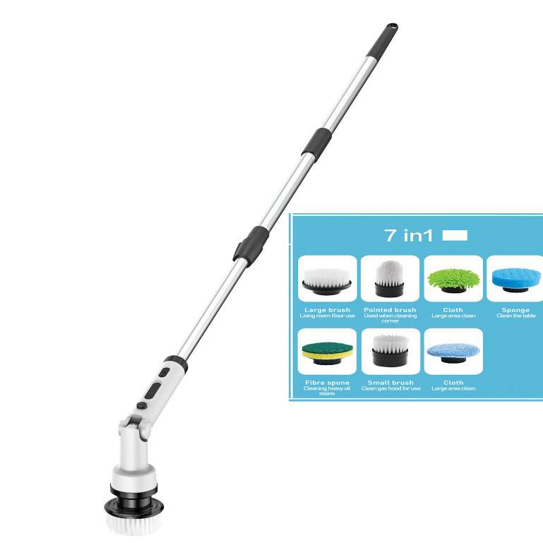 Foldable Wireless Electric Cleaning Brush - Handheld, Long-Handle, Rotating for Kitchen & Bathroom Use