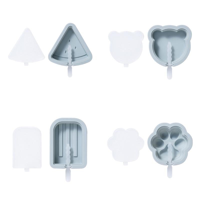 Silicone Popsicle-Molds Reusable Ice Pop-Moulds Watermelon Cat-Claw Bear Shape Mold for Children DIY Ice Popsicle-Mold