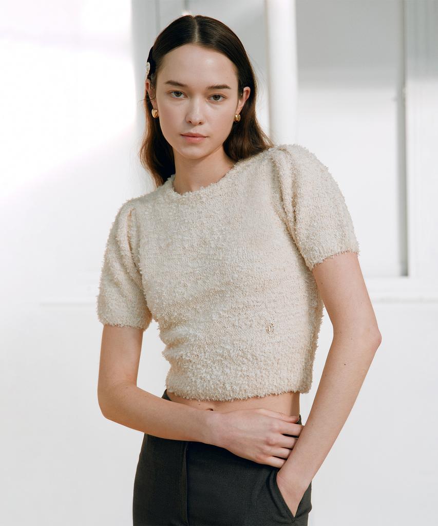 ROLAROLA Puff Knit Top Ivory