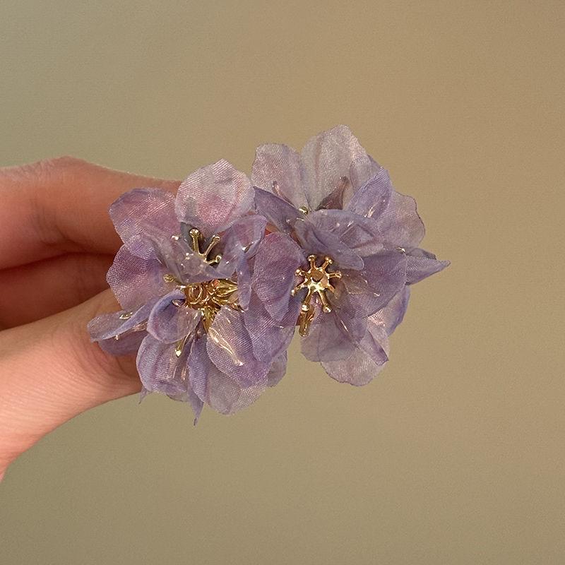 Colorful Dopamine Fabric Beaded Earrings – Women's Studs, Seaside Vacation Style, Ear Clips