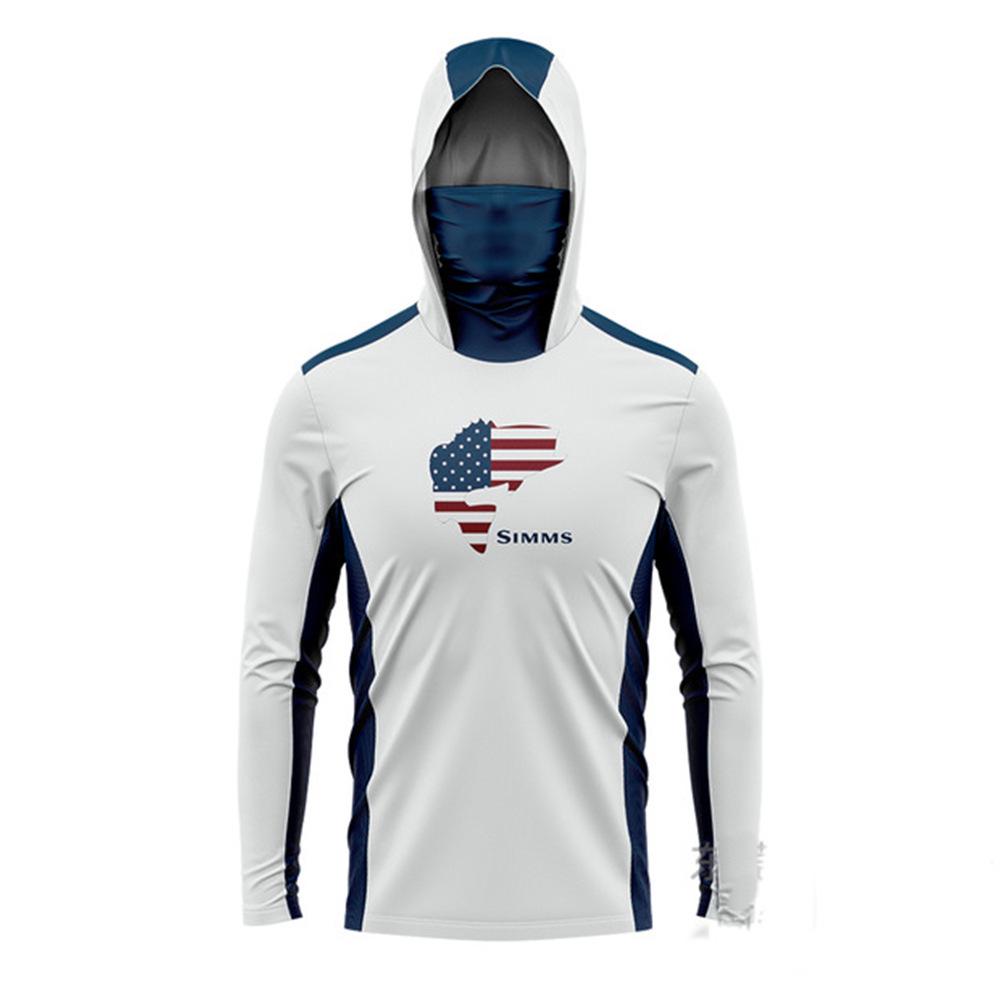 SIMMS 2024 Men's Hooded UV Protection Long Sleeve Fishing Shirt with Sun Protection Mask
