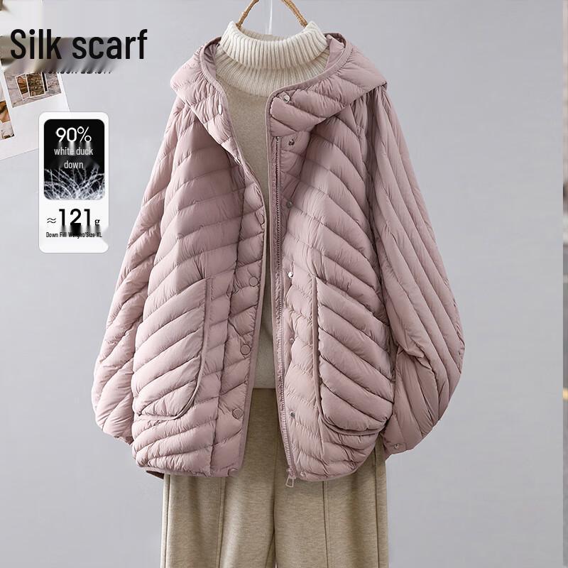 Sibai She Dámská 90% prachová péřová bunda s kapucí volného střihu