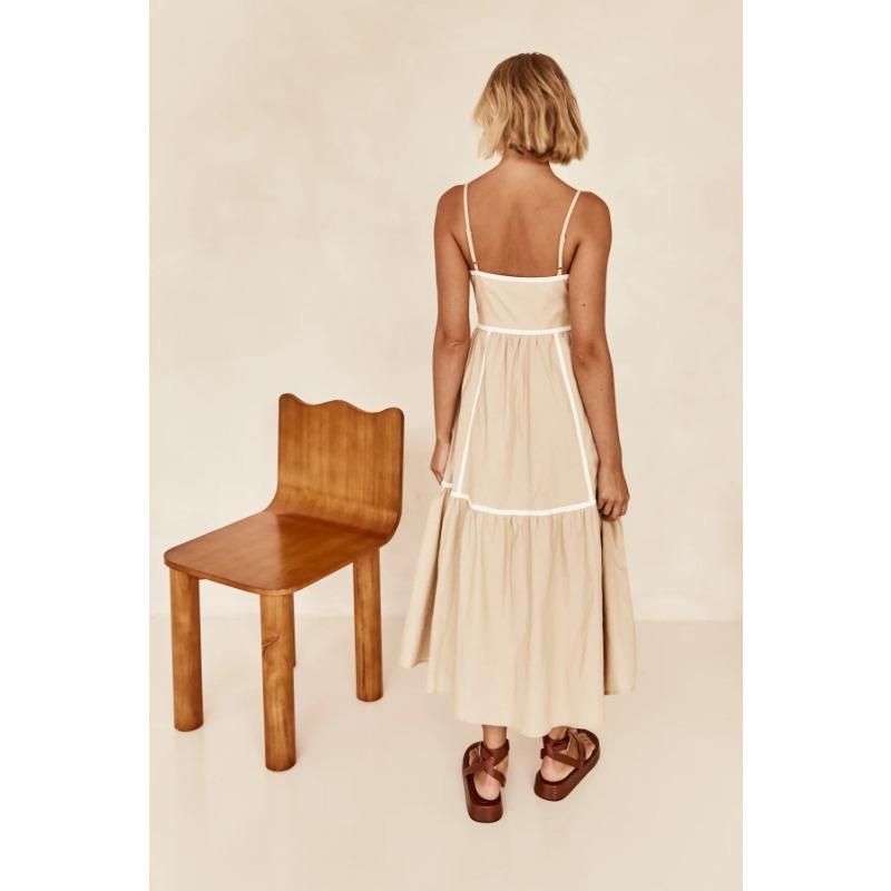 VEZFAA Women's Fashion Summer Spring Sleeveless Suspenders High Waist Casual Dresses