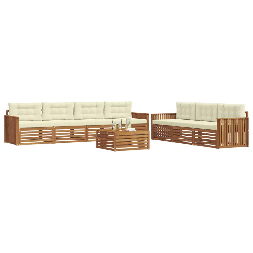 Outdoor Sofa Set with Cushions 8 Pcs Natural and Cream