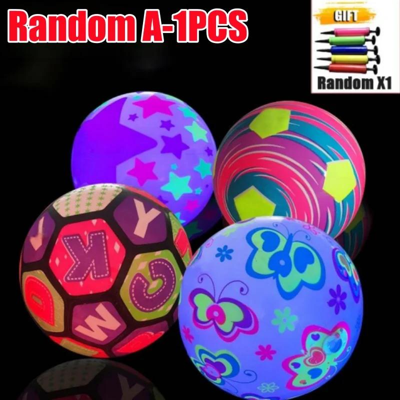 

Надувной светодиодный светящийся футбольный мяч 20 см ПВХ Детский мяч Уличный светящийся в темноте Подсветка Спорт Пляж