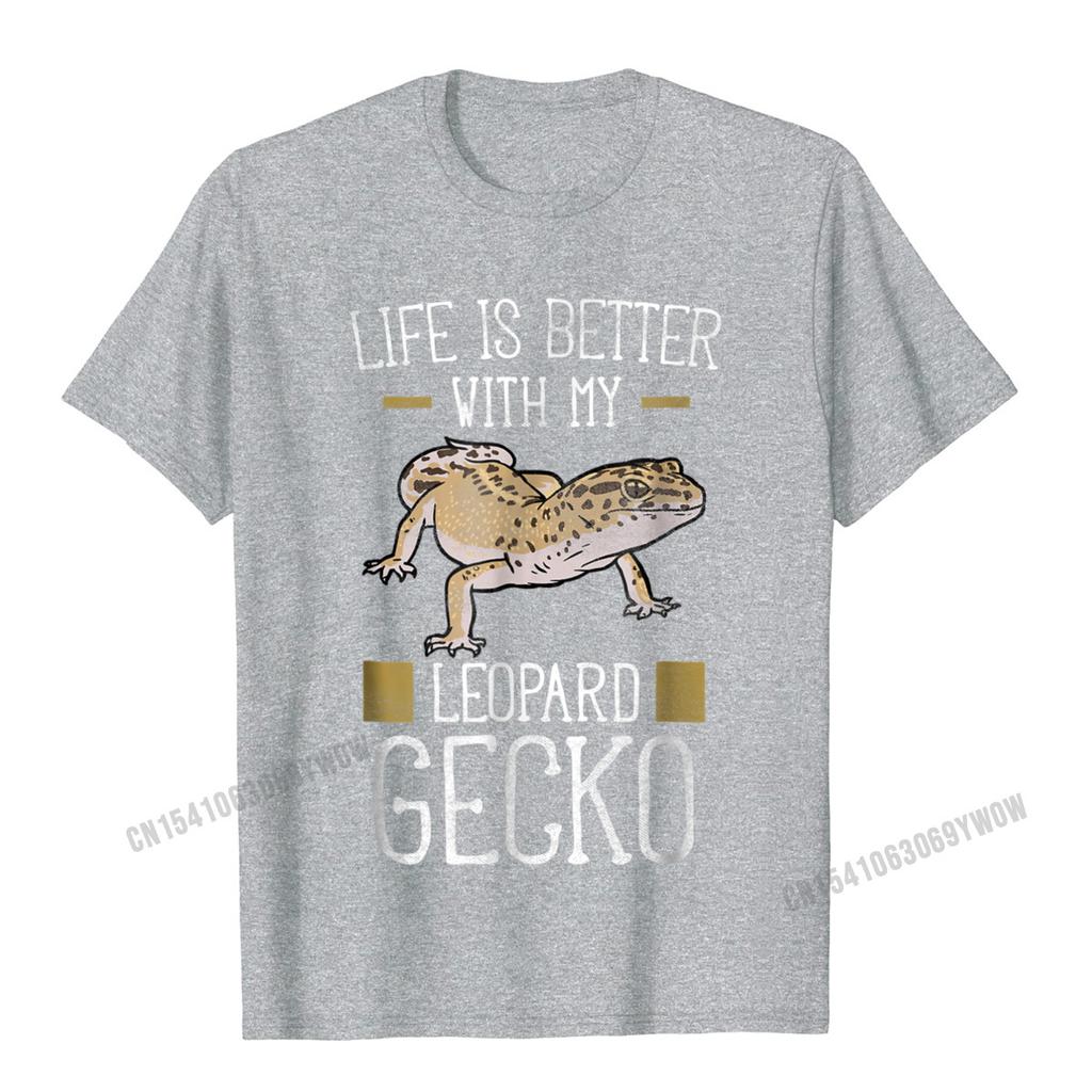 Life Is Better With My Leopard Gecko Shirt Reptile Shirts Camisas Unisex Printed Top TShirts For Unisex Tees Summer Oversized