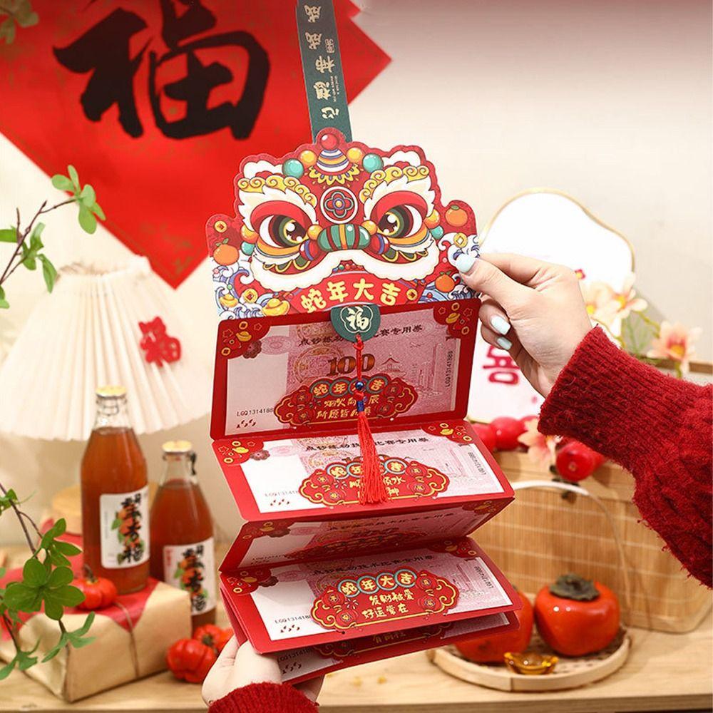 2/6/10 Slots Snake Year Folded Red Envelope Blessing Red Packet Lucky Money Pockets Party Gifts