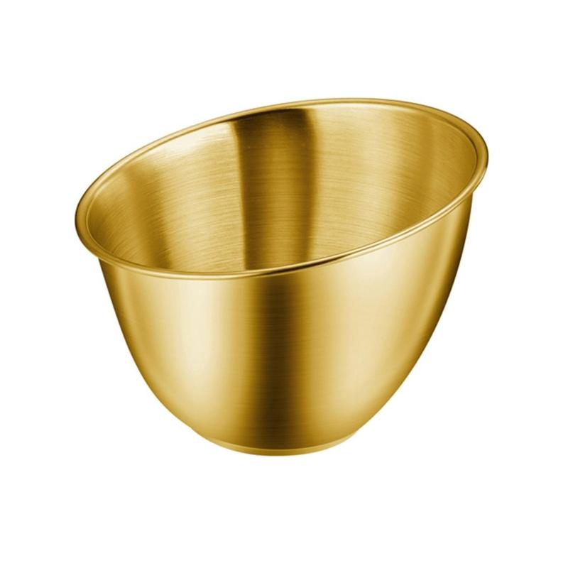 Slanted Salad Serving Bowl Korean Vegetable Holders for Restaurant Use Large Capacity Stainless Steel Tableware