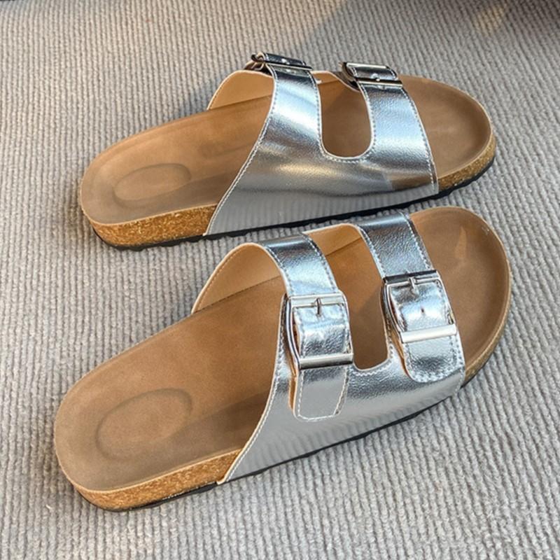 Mode Korea Sommar Retro Chunky Platåsandaler Justerbar Spännerem Bekväma Strandtofflor Mångsidiga Utomhus Casual Flipflops