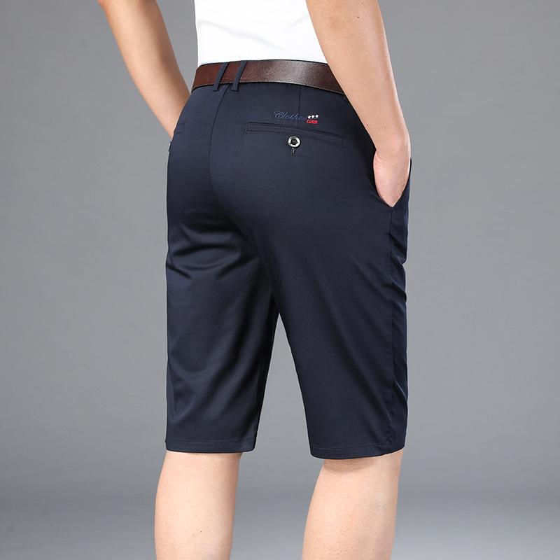 Casual Shorts Männer Sommer Gerade Elastische Business Mode Dünne Kurze Hosen Männlichen