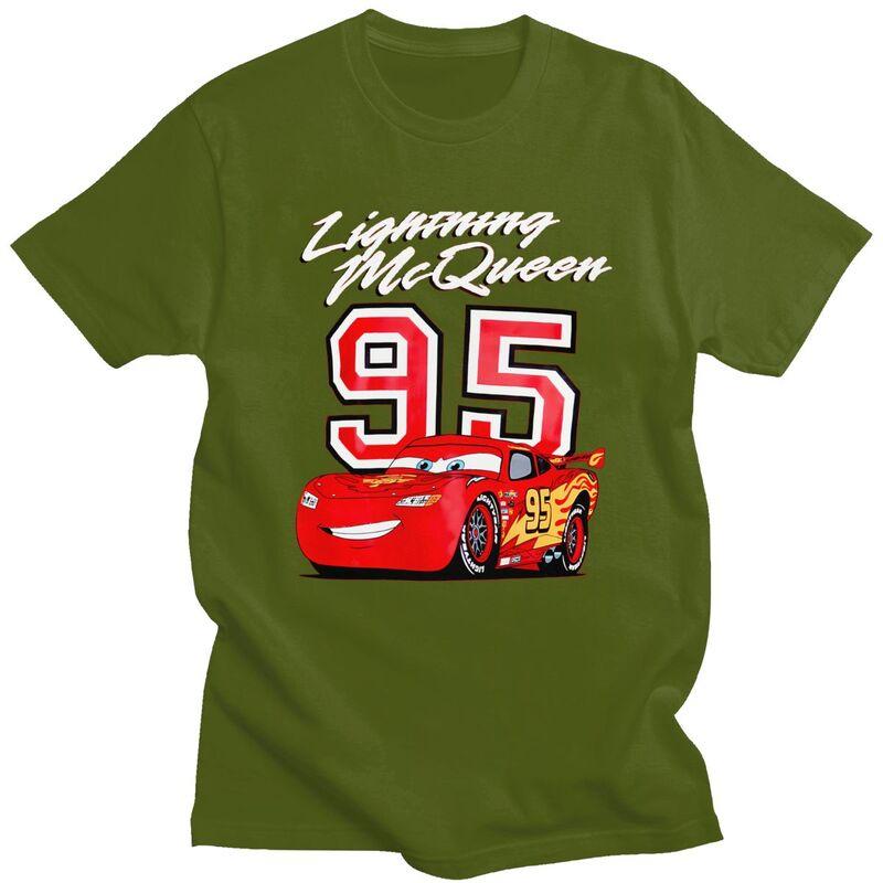 

Custom Lightning McQueen T Shirt Men Tshirt Casual Tees Car Cartoon T-shirt Loose Fit Clothing Gift 4XL