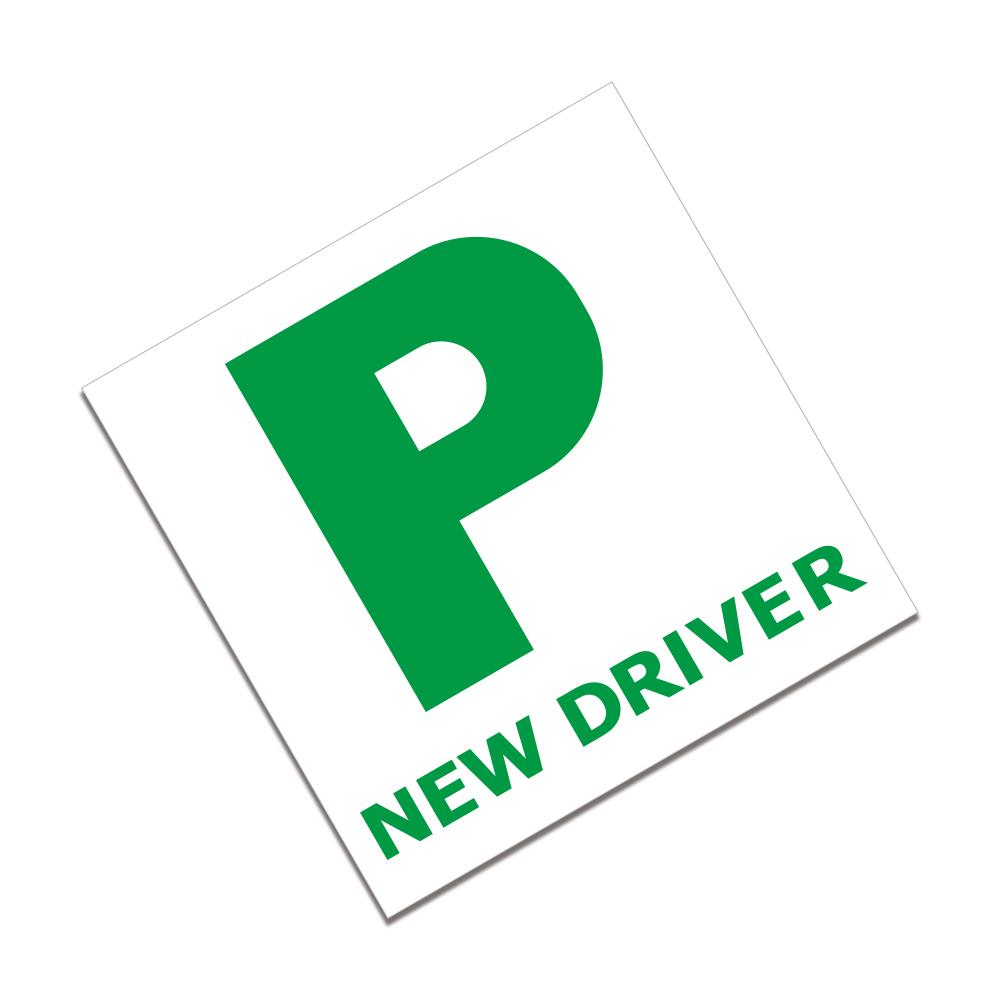 18x18cm New Driver P Plate Safety Car Learner Just Passed Legal Signs Car Sticker Vinyl PVC Decor Decals Auto Tuning Accessories 1Pc