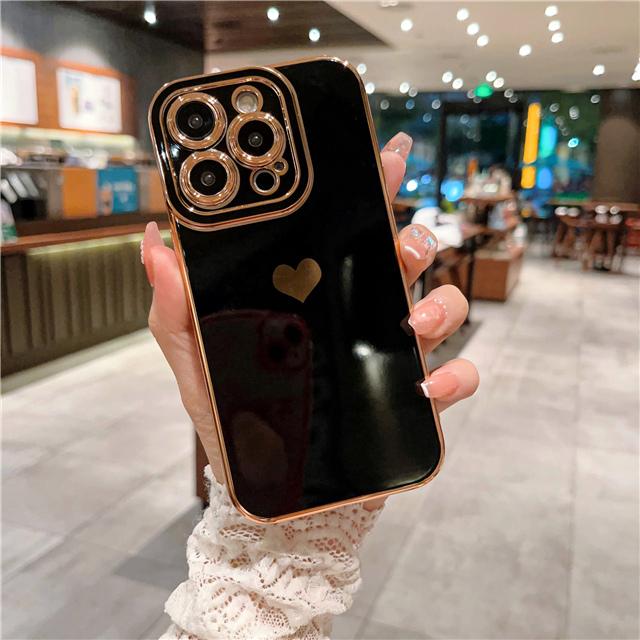 

Роскошный чехол для телефона с квадратной рамкой Love Heat Frame для iPhone 11 12 13 14 15 Pro Max X XR XS, мягкий противоударный чехол на 7 8 Plus SE For iPhone 13