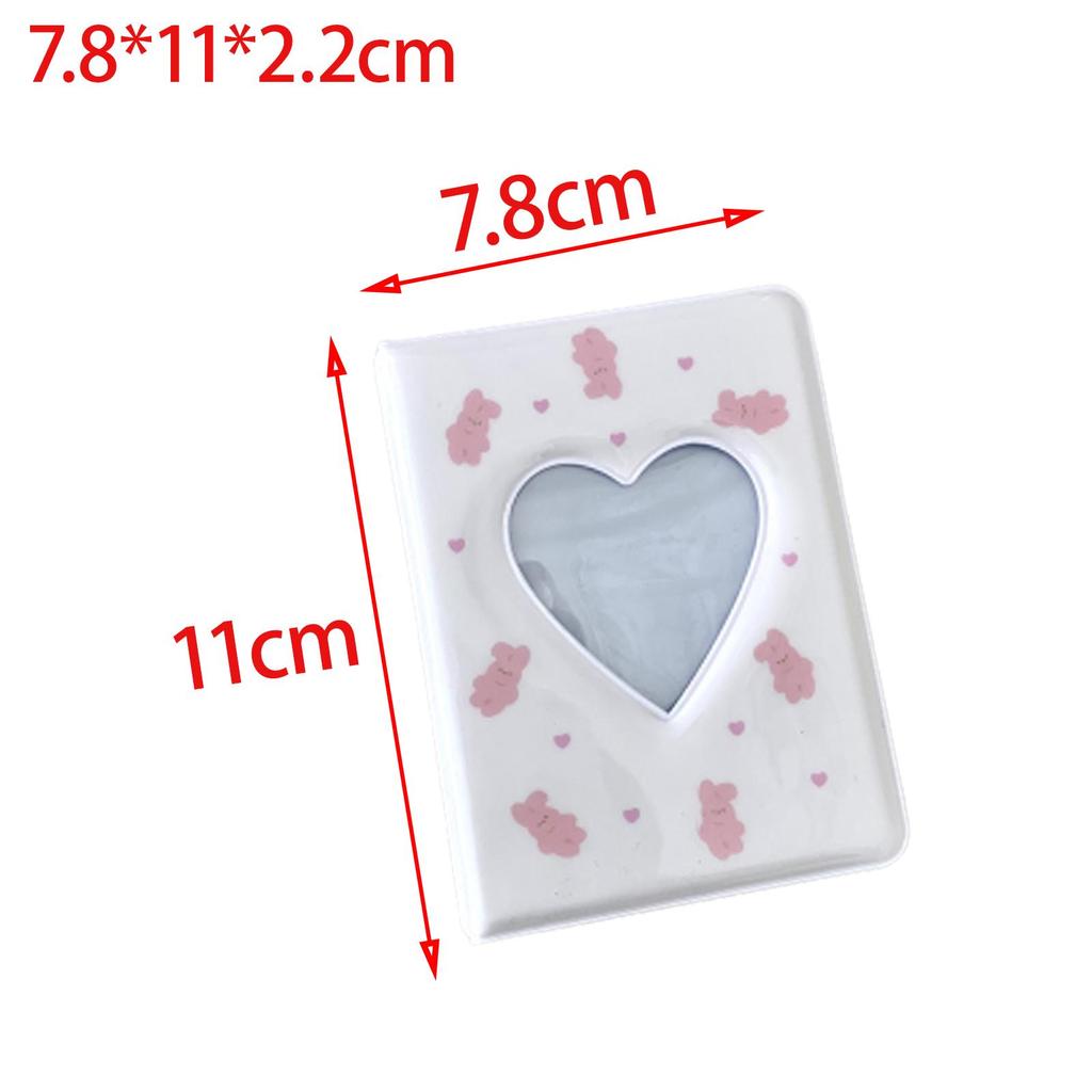 3 Inch Mini Photo Binder Cute Love Heart Hollow Photocard Holder Book Business Card for