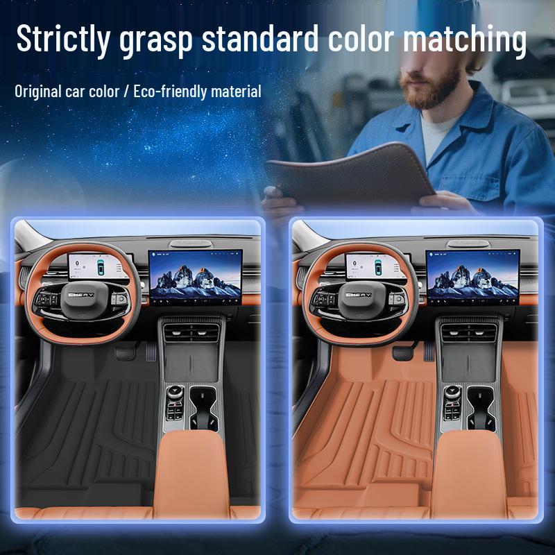 Eco-friendly Dustproof Car Floor Mats for Chery Tiggo 8 - Double-Layer Leather Interior Accessories