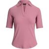 Polo Slim Fit Ribbed Knit Polo Shirt Women Tops Rose-Pink WMLRKNIS5020130-650