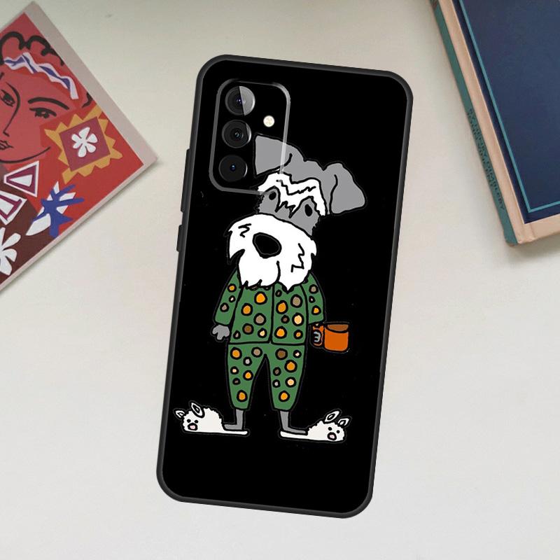 Cartoon Schnauzer Dog Case For Samsung Galaxy A13 A53 A33 A23 A06 A56 A16 A36 A55 A35 A17 A54 A34 A14 A52 A32 A15