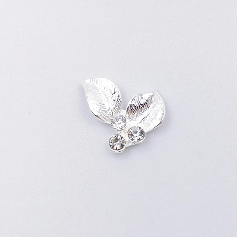 Engood 100Pcs Leaves Rhinestones Button DIY Shoes Sewing Trim & Embellishments Craft Bags Handbags Headwear Accessories Jewelry