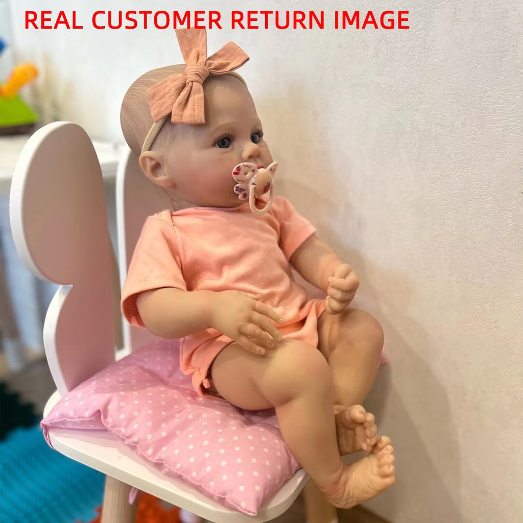 Realistic Rebirth Baby Doll Soft Fabric Body Realistic Pose With Feeding Set Suitable For Children Aged 3 Over | Companion Doll