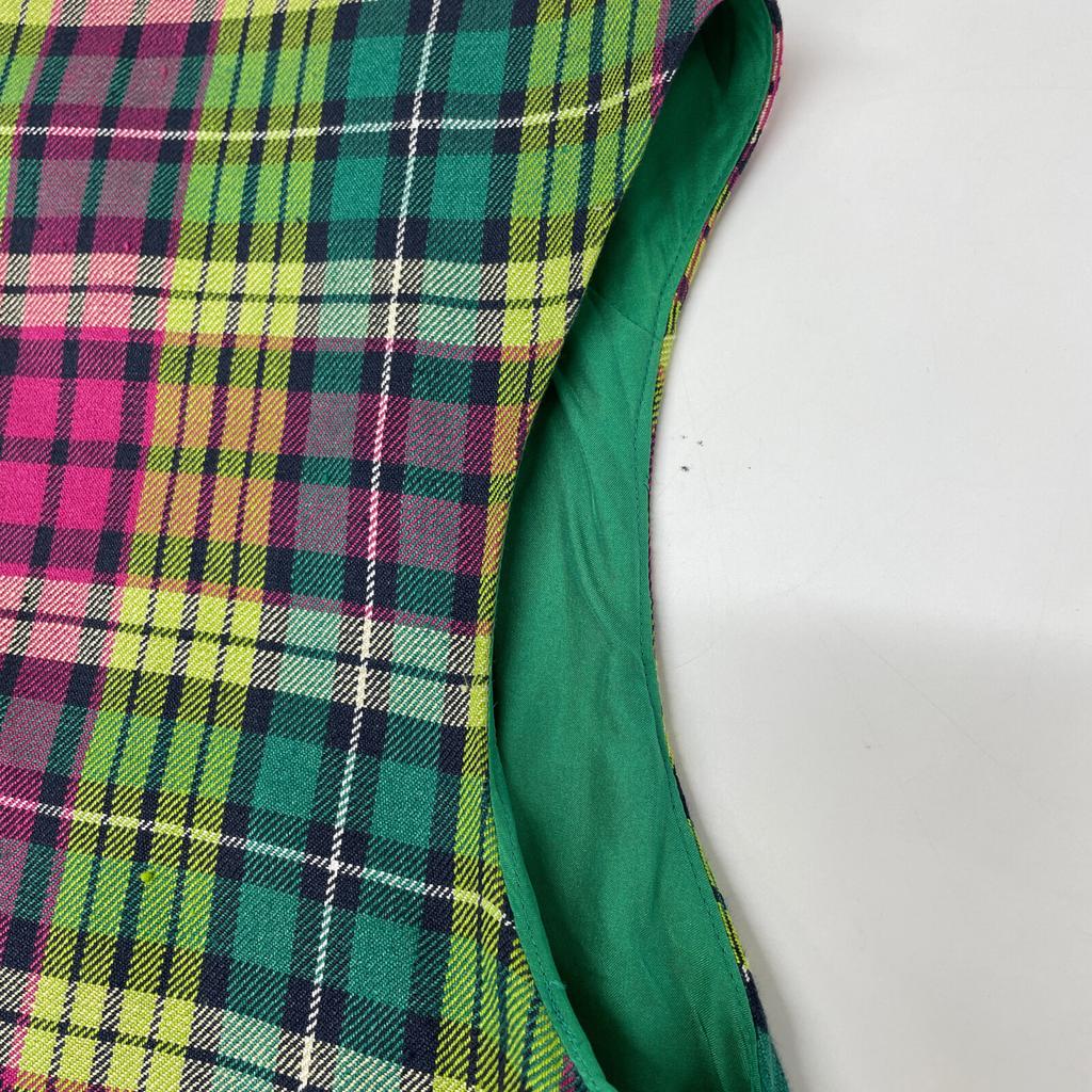 Scye Drawer special order 1221-01420 Green madras check sleeveless dress dress 36 Green Pink Yellow CheckUsed