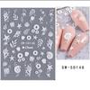 Jellyfish Summer Beach Nail Stickers Colorful Shell Starfish Conch Fish Adhesive Sliders Embossed Decals Manicure Foils Decor