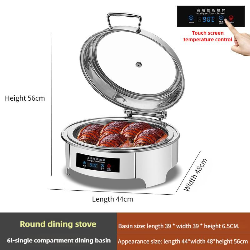 Hydraulic Visual Electric Heating Furnace Hotel Breakfast Thickened Stainless Steel Buffet Furnace Large Capacity Insulated Pot