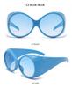 Two Circles Oversized Round Frame Trendy Punk Sunglasses - T1021