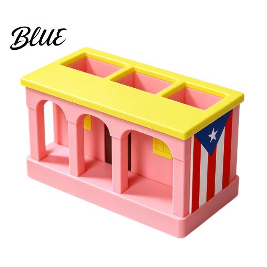 Study Room Organizer 3D Printed Colorful Cabin Pen Holder Decorative Desktop Organizer Retro Architectural Pencil Storage Unique Desk Supplies