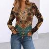 Women's Print Long Sleeve Shirts Elegant Casual Tops Trendy Shirts Tops