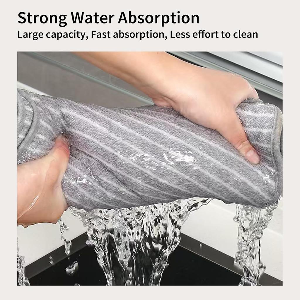 Absorbent Microfiber Cleaning Cloths Thick Quick Dry Bamboo Charcoal Fiber Towels for Car & Kitchen Non-Stick & Washable