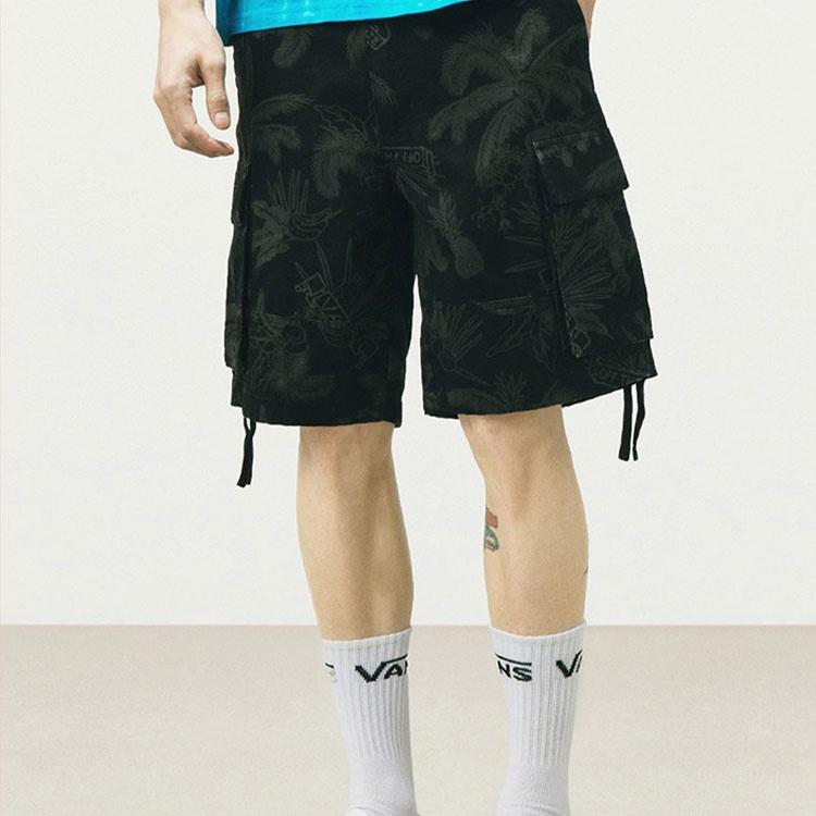 Vans Vintage Utility Woven Shorts 'Black Green' Men's VN0A4MTWZCB