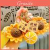 Creative Plush Crochet Sunflower Keychain Adorable Bag Charm Gift For Exams