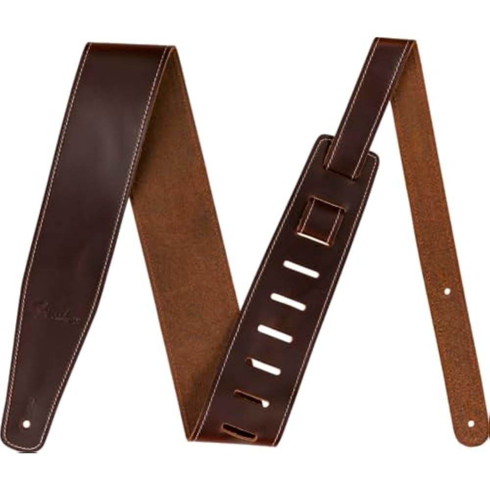 Fender Strap Broken-In Leather Strap, Brown 2.5