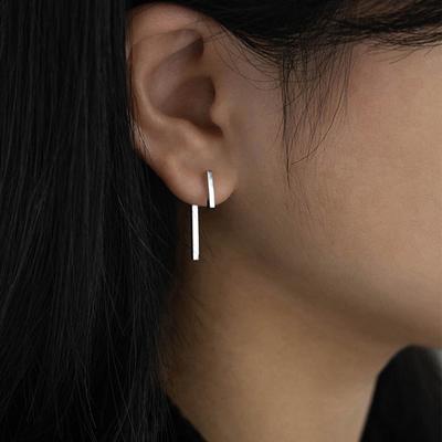 New S925 Silver Fashion Simple T Bar Drop Earring for Women Geometric Ear Jacket Earrings Wedding Party Gifts Fine Jewelry