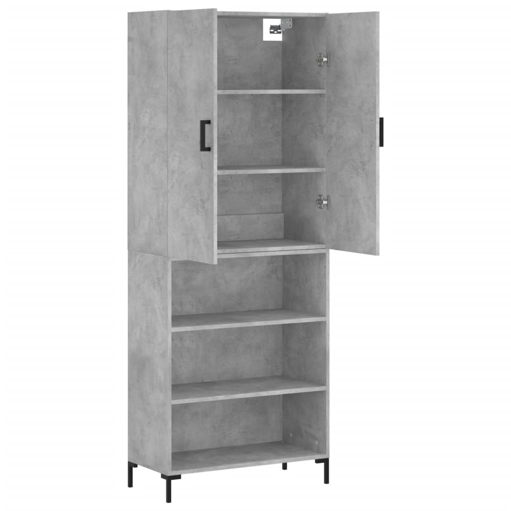 Highboard Concrete Grey 69.5 X 34 X 180 Cm Particleboard