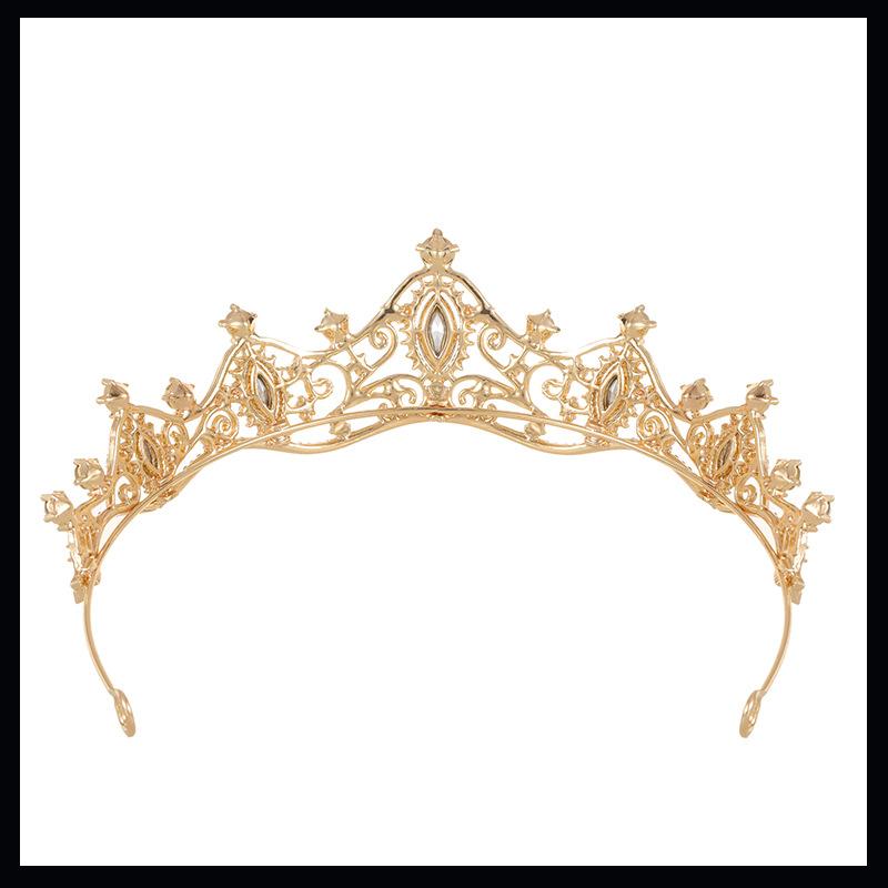 Bridal Crown Exquisite Rhinestone Luxurious Retro Crown Headband Wedding Dress Accessories Bridal Wedding Headwear