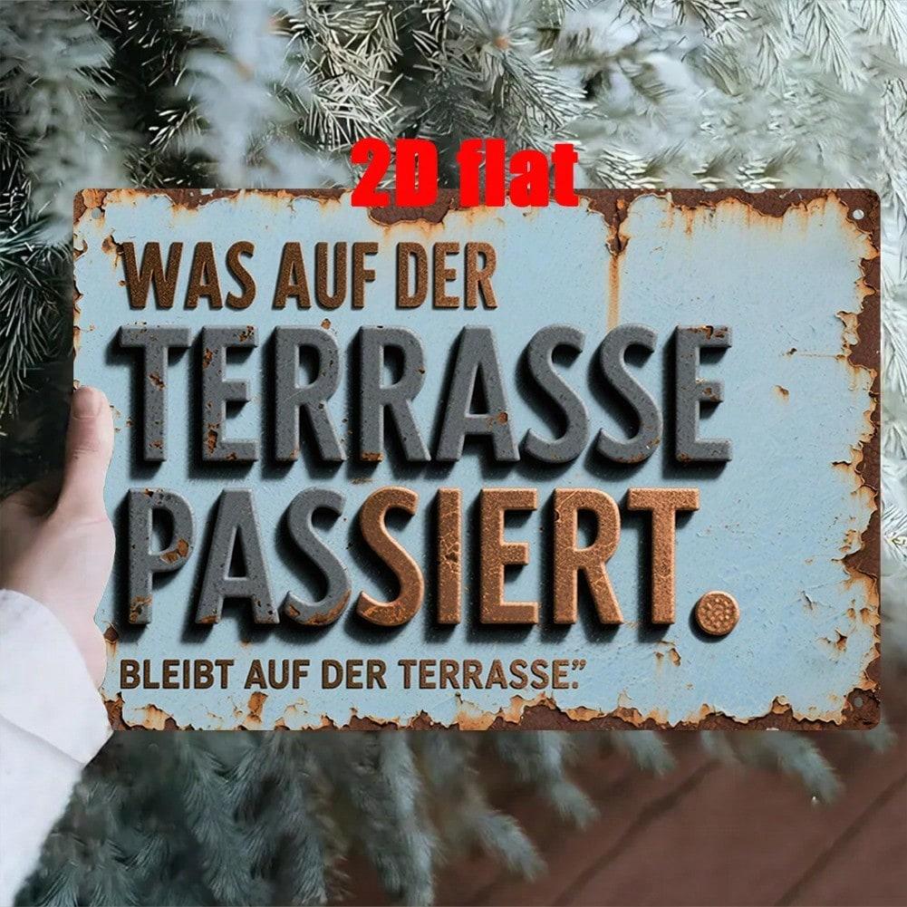 Vintage German Metal Wall Art Sign Rustic Home Garden Patio Decor Gift
