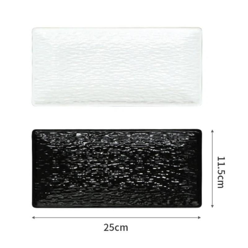 Pp Stone Textured Rectangular Serving Plate Durable For Sushi Home Restaurant Daily Use