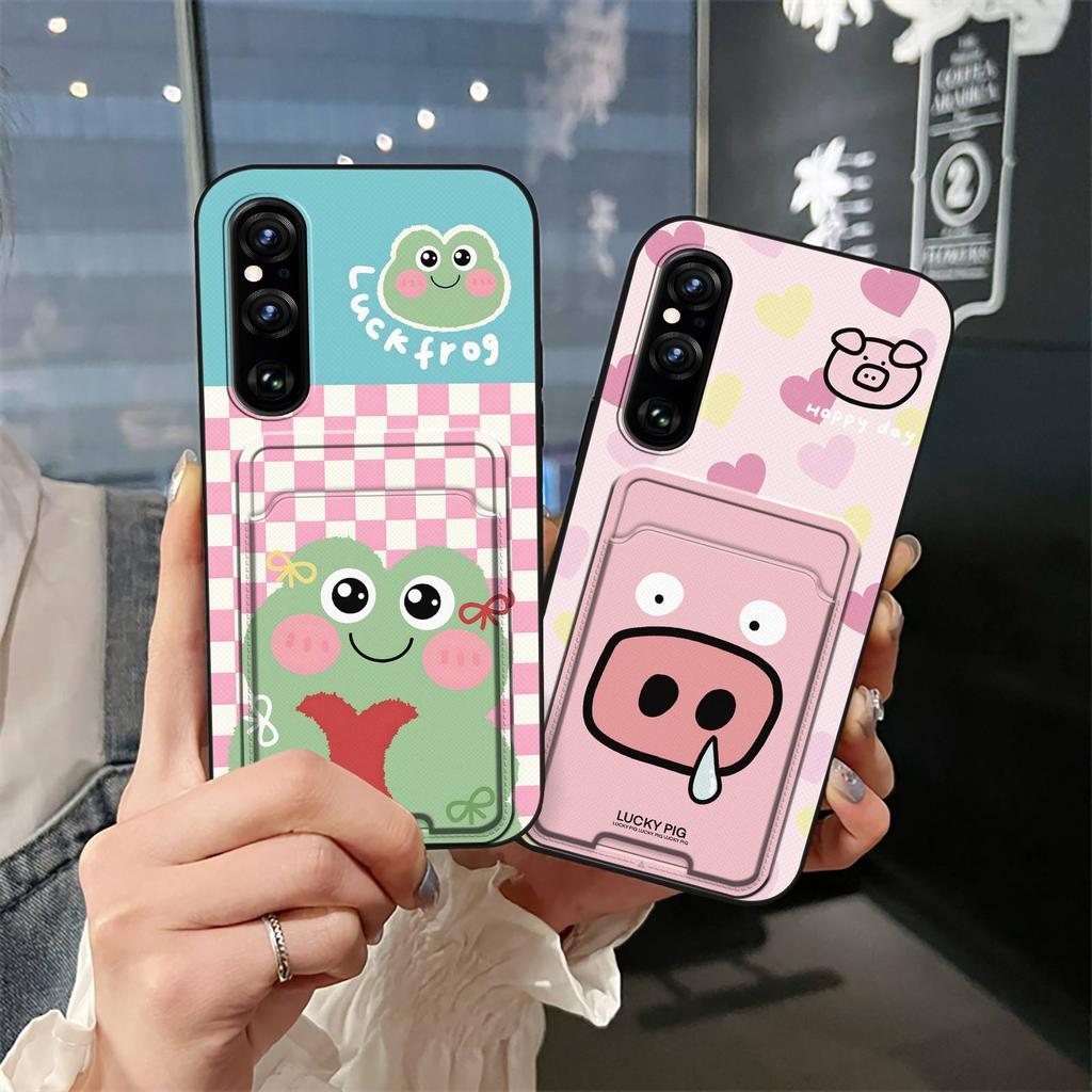 Card slot Shockproof Phone Case For Sony Xperia1 V 2023 Back Cover Card sleeve Fashion Design Soft case Dirt-resistant
