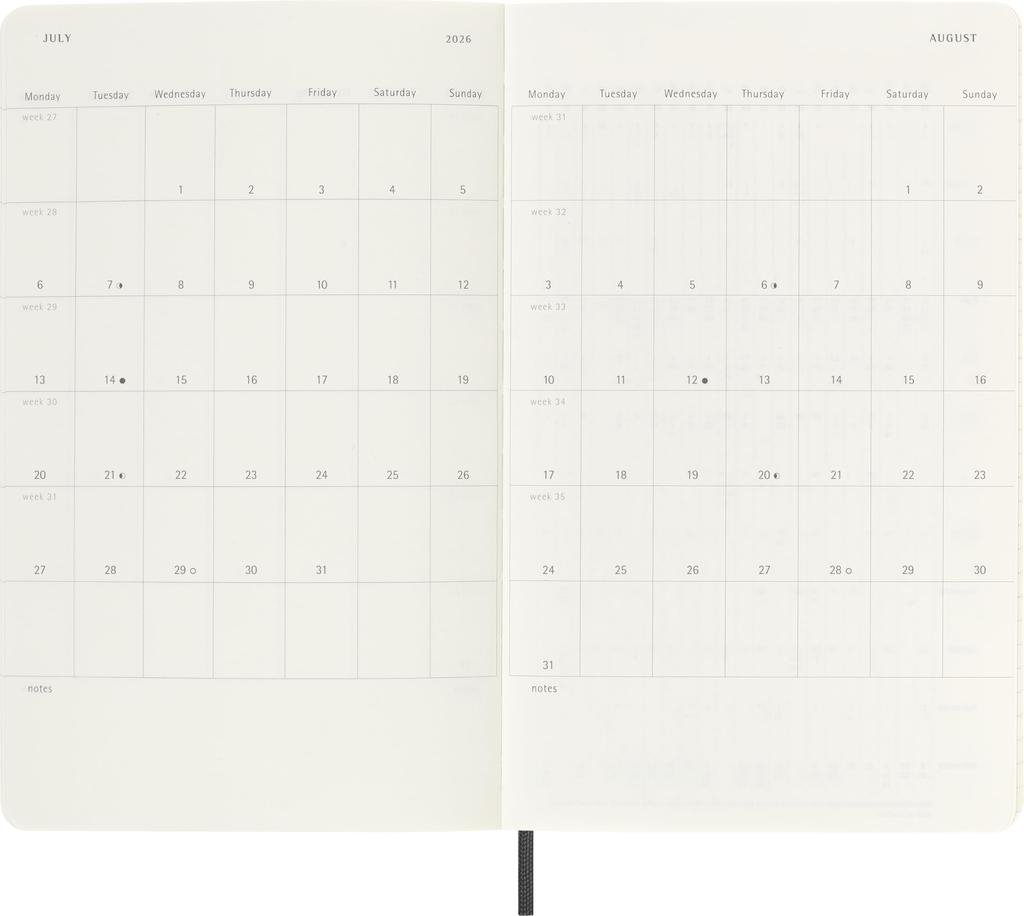 Moleskine 2025 Planner, 18-Month Daily Diary, July Start, Large Size (13cm x 21cm), Soft Cover, Black, DSB18DC3Y26