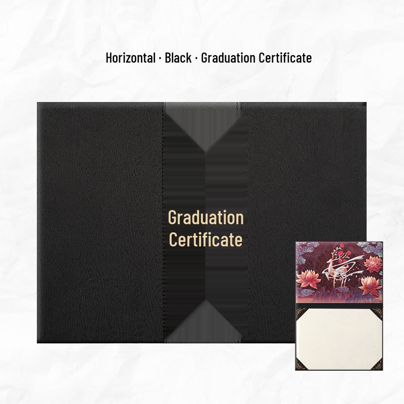 A4 Wood Grain Leather Graduation Certificate Envelope and Customization Service