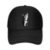 Winking Cat Graphic White  Mesh Baseball Cap Hip Hop