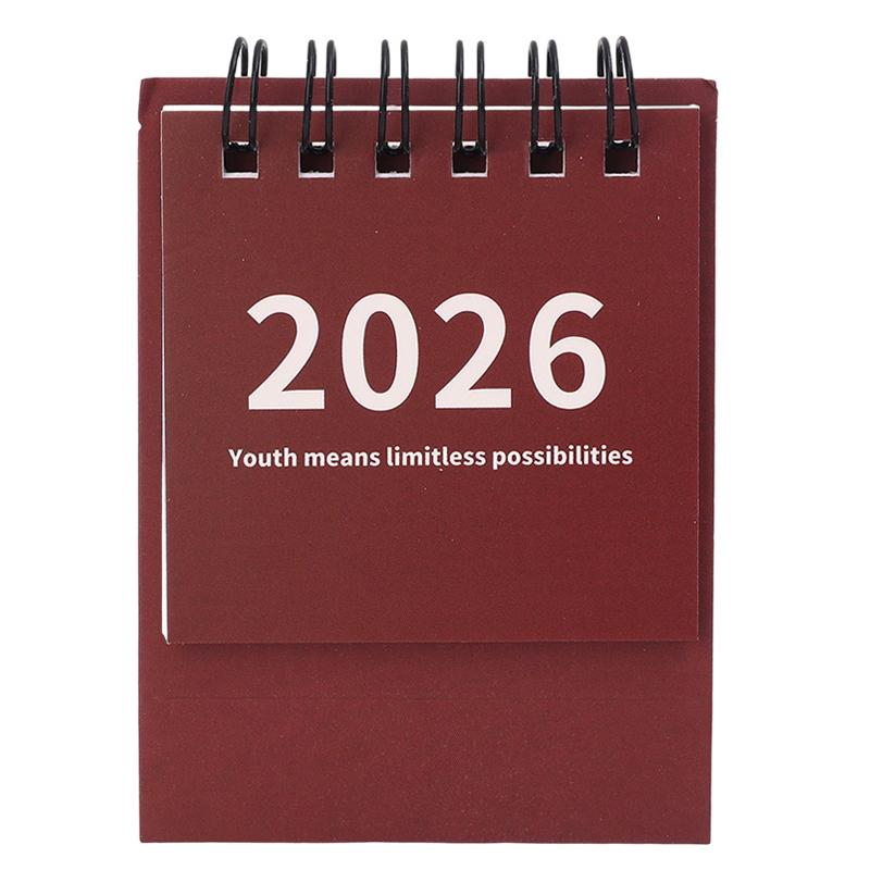 Mini Simple Calendar 2026 Small Desk Calendar Creative Coil Capybara Panda Desktop Planner Calendar Office Stationery 2025-2026 красный