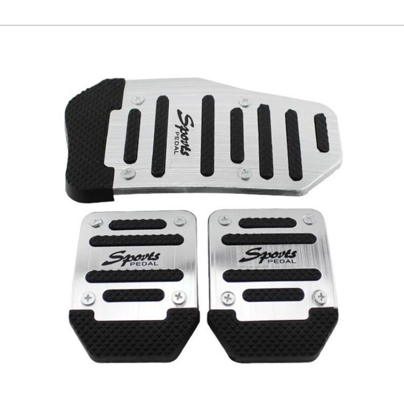 Universal Car Pedal Cover Aluminum Automatic Transmission Brake Fuel Gas Foot Pad Set Kit Pedals Red Blue Silver Non-Slip Tools