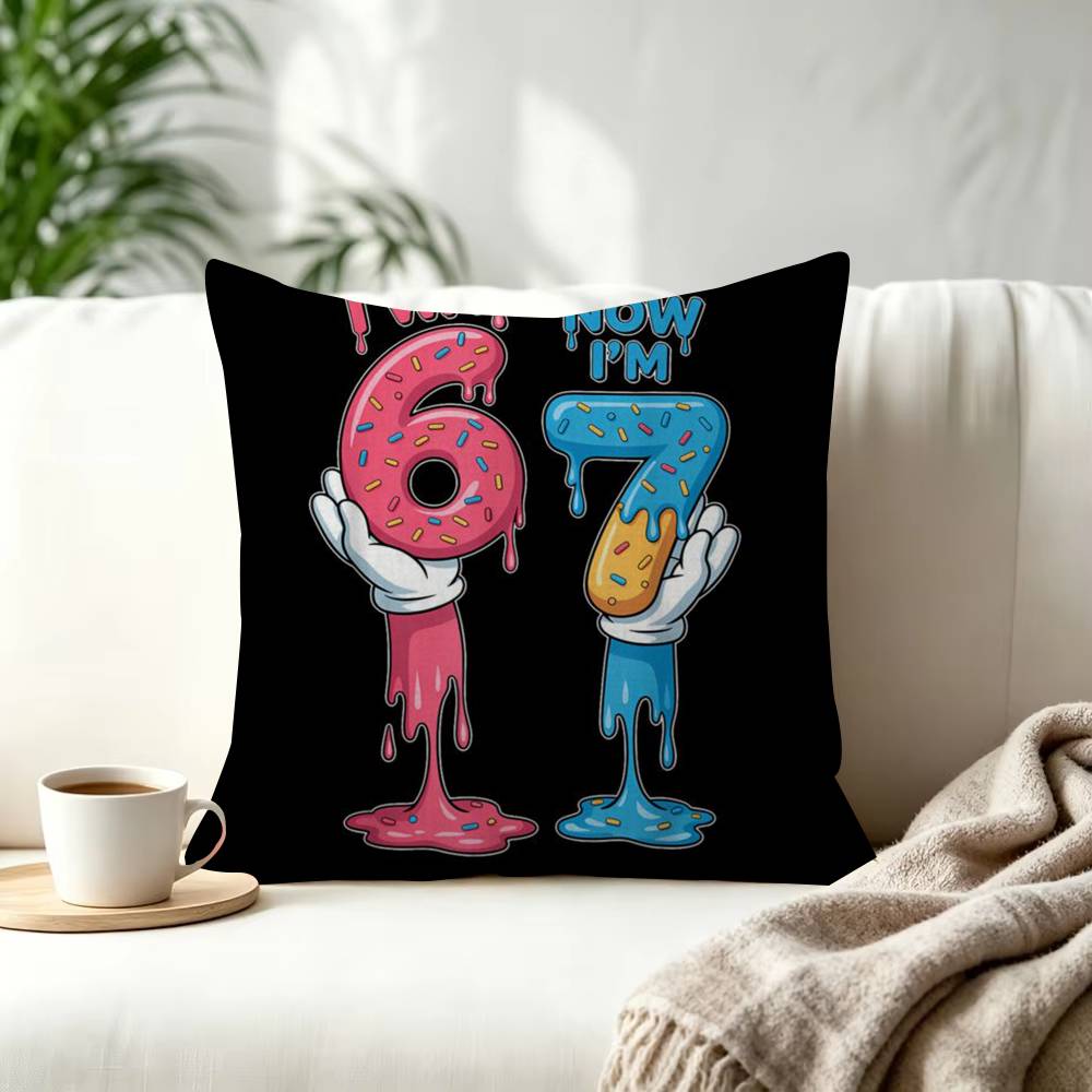 Cartoon Six Seven Cushion Decorative Room Aesthetics Pillow Case Home Decor Bedroom Sofa Bed Pillow Cover x