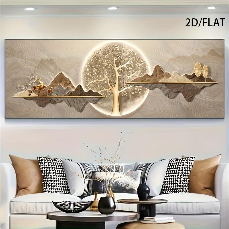 1 nordischer High-End-moderner minimalistischer Stil Wanddekoration, goldener Mondhintergrund, luxuriöse Kunst-Hintergrundwandmalerei von Tierberg