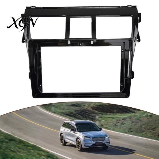UV Resistant ABS Trim 9 Inch Car Radio Fascia Frame for Toyota Vios 2008, Navigation Seamless Fit Interior Panel Frame, Stereo Install Bezel