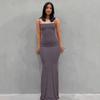 Solid Color Slim Fit Dress With Backless Design For Casual Wear
