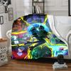 Cyberpunk Flannel Blanket Soft Warm All-Season Throw, Design for Camping, Car Travel, Hiking Sofa, Bed, Office Perfect Gift for Parties